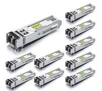 [10 Pack]10Gtek 1Gb SFP SX Multimode Transceiver, Fiber LC Module 550-Meter | 1000Base-SX Gbic, 850nm, Compatible for Cisco GLC-SX-MMD, Meraki, Ubiquiti UniFi UF-MM-1G, Netgear AGM731F, Mikrotik and More