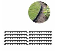 10-Pack 10m Plastic Lawn Edging Flexible Garden Bed Border Strihp