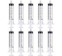10 Pack 10ml Plastic Syringe, Liquid Measuring Syringe Tools Individually Sealed with Measurement for Scientific Labs, Measuring, Watering, Refilling, Feeding Pets, Oil or Glue Applicator