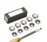10 Pack 12mm Round Carbide Indexable Inserts for Wood Lathe Turning, 30 Degree Cutter Blades Compatible with Easy for mini Finisher