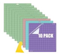 10 Pack 12x12 Inch Permanent Vinyl Cutting Mats for Cricut, Compatible with Cricut Explore One/Air/Air 2/Maker, Replacement Cutting Mats Accessories