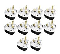 10 Pack 13 Amp Plug Uk, Black 3 Pin Plug Uk, Cord Grip Rewireable Heavy Duty Plugs with Fused Mains, Easy to Install for Home, Office Electrical Appliances (Black)