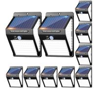 10 Pack 140LED Solar Security Lights Outdoor, Solar Motion Sensor Lights 270ºWide Angle Waterproof Solar Powered Wall Lights Outside 3 Modes for Garden Fence Door Yard Garage Pathway, Cool White