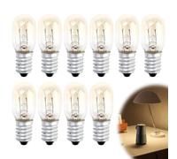 10 Pack 15W E14 Screw Salt Lamp Bulbs Fridge Bulb 240V Mini Xmas Wax Warmer Light Bulb Warm White 2700K Incandescent Bulbs Small for Edison Screw for Pygmy Freezer Himalayan SES Sewing Machine Bulbs