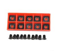 10 Pack 15x15x2.5mm R150 Square Carbide Inserts with Screws, 4 For Edge Solid Carbide Planer Cutter for Woodworking Spiral Head, For CNC Lathe Turning Tools