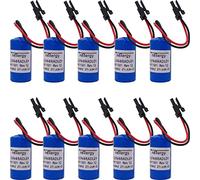 10 Pack 1756-BA2 3.0V 1800mAh PLC Battery Replacement for Allen Bradley 1756-BA2 BR2/3A-AB 1745-B1 with Plug