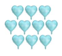 10 Pack 18 Inch Heart Shaped Foil Balloons for Wedding Party Birthday Decorations Rose Gold Blue Silver (Heart Shape)