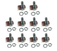 10 Pack 18mm Guitar Volumes Pots A500K/B500K/A250K/B250K With Split Shaft Metal Texture For Musicians And Luthiers