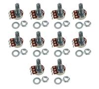 10 Pack 18mm Guitar Volumes Pots A500K/B500K/A250K/B250K With Split Shaft Metal Texture For Musicians And Luthiers