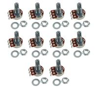 10 Pack 18mm Guitar Volumes Pots A500K/B500K/A250K/B250K With Split Shaft Metal Texture For Musicians And Luthiers