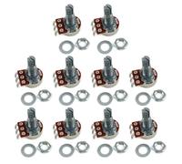 10 Pack 18mm Guitar Volumes Pots A500K/B500K/A250K/B250K With Split Shaft Metal Texture For Musicians And Luthiers
