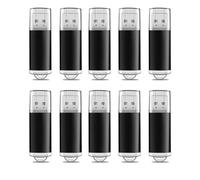 10 Pack 1GB Plastic Black USB Flash Drive High Compatibility Thumb Drive for Laptop PC TV Car Audio Speaker