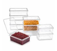 10-Pack 1L Airtight Food Storage Containers with Integrated Lids - BPA-Free Plastic Flour & Cereal Storage Containers for Dry Food Kitchen Storage and Pantry Organisation