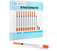 10 Pack 1ml 30G 8mm Lab Syringes with Needle, Multi-purpose Individually Sealed Plastic Precision-Graduated Disposable Syringes for Laboratory, Research & Pet Feeding