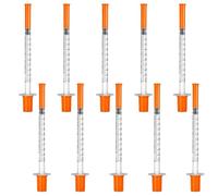 10 Pack 1ml 30G 8mm Precision Multiple Uses Distribution Measuring Tools, Plastic Lab Accessories,Individually Sealed Packaging for Pet Feeding Liquid Separation