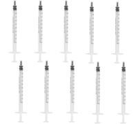10 Pack 1ml Plastic Syringes - Reusable Measuring Syringes Without Needle for Baby Medicine, Lab, Pet Feeding & Glue Application