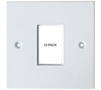 10 PACK 1x Single Gang Module Modular Frame 25 x 38mm LJ6C Wall Face Plate Cable