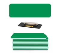 (10 Pack) 1x3 Blank Plastic Name Tags for Laser Engraving with Magnetic Backing - Custom Engraveable Badge Blanks for Office, Business, Staff & Events (Green with White Text)