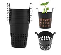 10 Pack 2.5" Heavy Duty Mesh Net Pots for droponics & Aquaponics Round Slotted Planters Perfect for Orchids & Balcony Garden Use