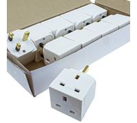 [10 Pack] 2 Way Block Socket Adapter Power Splitter for UK 13A Mains Plugs