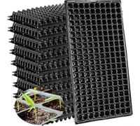 10 Pack 200 Cell Plant Starter Trays, with Drain Holes, Reusable Plastic Propagator Kit for Home Garden Greenhouse