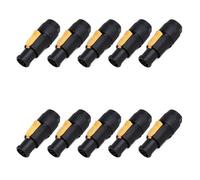10-Pack 20A 250V Waterproof 3-Pin PowerCON Plug & Socket Set | . Locking powerCON connector set for stage lighting power cable assembly projects(10xE1026M-IN)