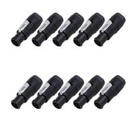 10-Pack 20A 250V Waterproof 3-Pin PowerCON Plug & Socket Set | . Locking powerCON connector set for stage lighting power cable assembly projects(10xE1028M-IN)