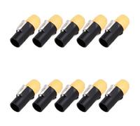 10-Pack 20A 250V Waterproof 3-Pin PowerCON Plug & Socket Set | . Locking powerCON connector set for stage lighting power cable assembly projects(10xE1023M-OUT)