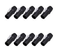 10-Pack 20A 250V Waterproof 3-Pin PowerCON Plug & Socket Set | . Locking powerCON connector set for stage lighting power cable assembly projects(10xE1029M-OUT)