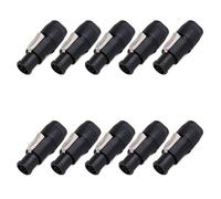 10-Pack 20A 250V Waterproof 3-Pin PowerCON Plug & Socket Set | . Locking powerCON connector set for stage lighting power cable assembly projects(10xE1024M-IN)