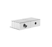 10 Pack 20mm x 10mm x 4mm Block Countersunk Neodymium Magnets N42