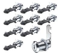 10 Pack 30mm Cam Lock Security, Cabinet Locks With Keys, Post Box Lock Replacement for Drawer Cupboard Furniture Tool Box (Silver)