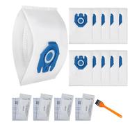 10 Pack 3D GN Dust Vacuum bags for Miele hoover bags Classic C1,Complete C2 C3, S227 S240, S270, S400, S400i, S600, S2, S5, S8 Vacuum Cleaners with 4 Motor Protection Filters,4 AirClean Filters