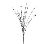 10 Pack 40cm Artificial Silver Berry Stems for Christmas Tree Xmas Burgundy Picks Berry Holly Berries Branches Xmas Wreath Wedding Winter Home House Kitchen Party Decoration