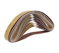 10 Pack 40mm x 680mm Sanding Belts 60/120/150/240 Grit Aluminium Oxide for Angle Grinder Polishing Wood Metal Finishing Reddish Brown Set
