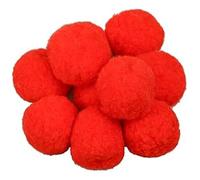 10 Pack 4cm Red Pom Poms Craft Fluffy Fuzzy Pom Pom Balls,pom pom red,fluffy balls, (Red)