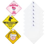 10 Pack 5.5" x 5.5" Sublimation Blanks Suction Cup Car Window Sign, Metal Signs Blanks Removable Car Safety Warning Signs for Heat Thermal Transfer DIY Picture and Custom Design Work