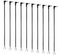 10-Pack 5.5mm x 2.1mm DC Power, DC Power Jack 90 Degree Plug Adapter Barrel Connectors for Monitors Surveillance Security Camera LED Strip