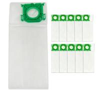 10-Pack 5093AM Vacuum Bags for SEBO Airbelt X/C/370 Series Upright Vacuums, 4-Layer Ultra Filterbox with Caps #5093AM Vacuum Cleaner Bags 10PCS
