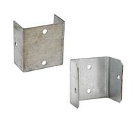 (10 Pack) 50mm Fence Panel Clips/Trellis U Clip Bracket BZP for Timber Posts and Anti Rattling by MultiScrew®