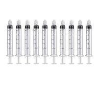 10 Pack 5ml Luer Lock Syringe, Plastic 5ml Syringes with Luer Lock Tip No Needle for Scientific Lab