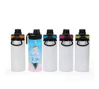 10 Pack 600ml/20oz Sublimation Blank Water Bottle Sublimation Outdoor Sports Water Bottle With Color Lids Covers Sublimation Straight Portable Water Bottles For DIY Heat Transfer Print