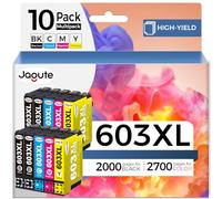 10 Pack 603XL Ink Cartridges Multipack Replacement for Epson 603 XL for Expression Home XP-3100 XP-4100 XP-4105 XP-2100 XP-2105 XP-3105 Epson Workforce WF-2810 WF-2830 WF-2835 WF-2850 Printer