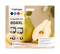 604XL Ink Cartridges Compatible with Epson 604 XL Multipack for Expression Home XP2200 XP2205 XP3200 XP3205 XP4200 XP4205 Workforce WF-2910DWF WF-2930DWF WF-2935DWF WF-2950DWF(10-Pack) Inkjet Printer