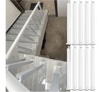 10-Pack 60cm Adjustable Stair Railing Support Rods with Flat Base & Bracket 270° Internal il for 65-105cm Heights Easy Installation