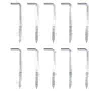 10-Pack 60mm L Shaped Hook Screws Zinc Plated Right Angle Self-Tapping Screws Heavy Duty 90° Bend Wall Hanger Hooks for Wood Dresser Cupboards Picture Hanging Kitchen Garage Outdoor Use (M4.8*60mm)