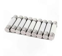 10 Pack 6x30mm Ceramic Tube Fuses, 250V 30A Cylindrical Fuse Links White Silver Tone