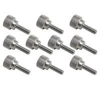 10 Pack 8-32 x 1/2 Inch Threads 303 Stainless Steel Diamond Knurled Thumb Screws with Straight Shoulders Right-Hand Threads SAE Flat Tip Uncoated