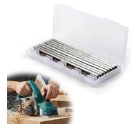10-Pack 82mm (3-1/4 Inch) Reversible Planer Blades, HSS Double-Edged Replacement for Makita, Bosch, DeWalt, Ryobi & Most Electric Hand Planers, with Storage Case