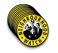 10 PACK - 8cm Neighbourhood Watch Self Adhesive Stickers - Sign CCTV, Warning, Sign, Recording, Private Property, Surveillance
